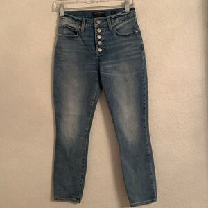 Lucky Brand High Rise Crop Bridgette Skinny Cotton Blend Medium Wash Size 2/26